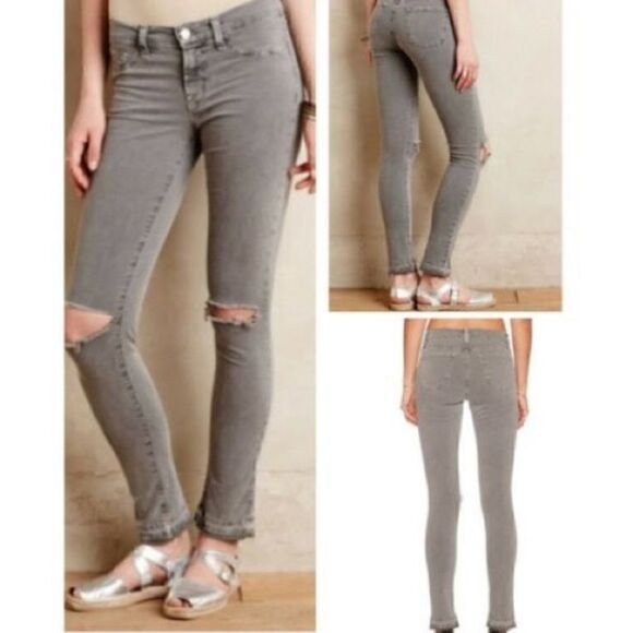 J Brand Gray Distressed Silver Fox Skinny Jeans - Picture 2 of 10